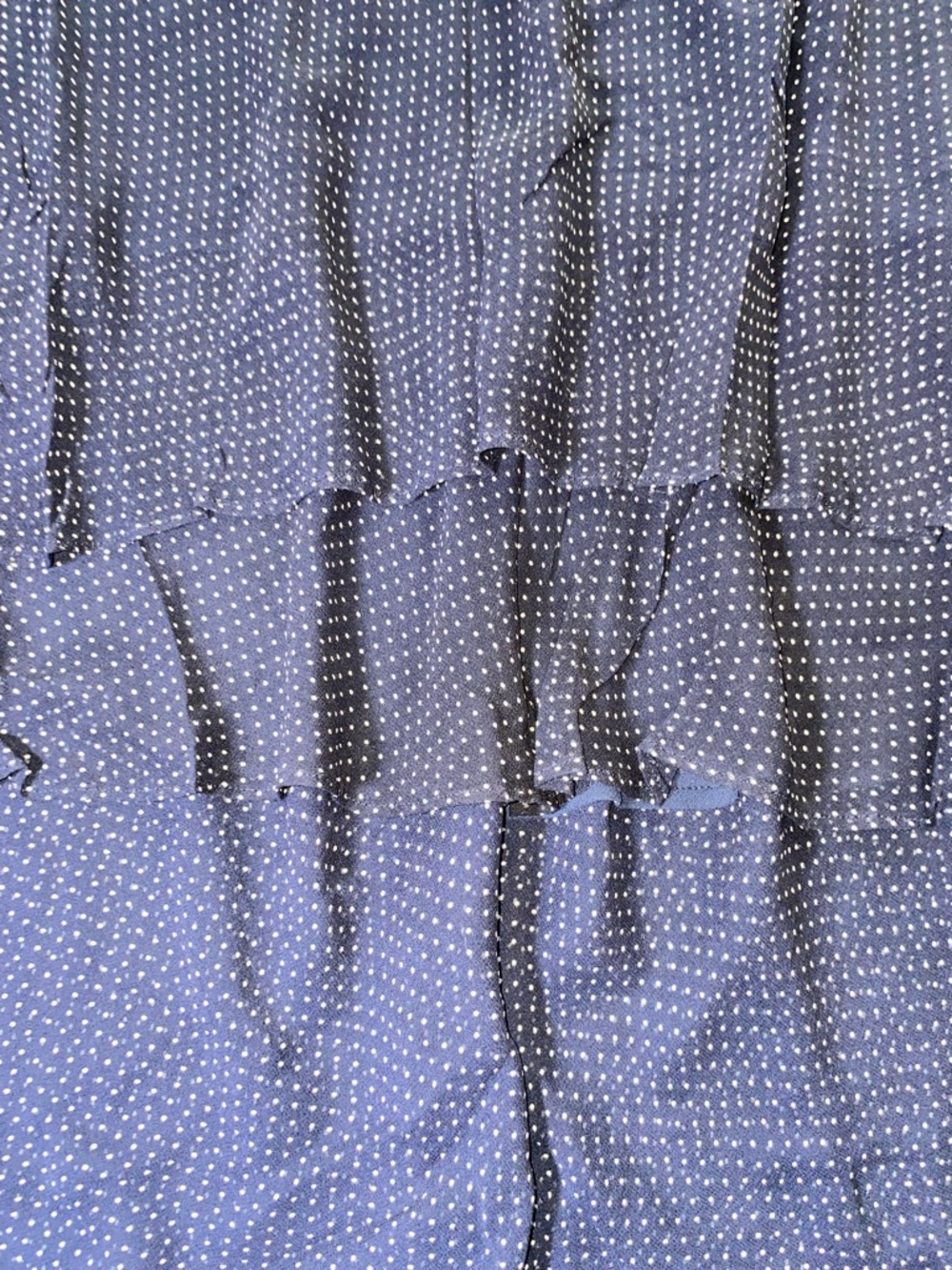 Lauren Ralph Lauren 100% Silk Polka Dot High-Low Midi Skirt - Navy/Cream - 20W - Picture 5 of 5